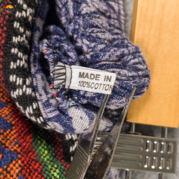 Palazzo Pants Wide Leg Multicolor Elastic Waist Paisley Cotton Knit Women's M - Picture 7 of 11